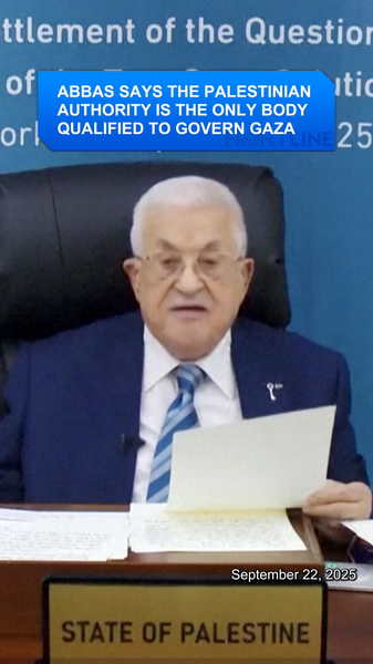 Abbas kêu gọi Chính quyền Palestine lãnh đạo Gaza và thúc đẩy sự đoàn kết Abbas kêu gọi Chính quyền Palestine lãnh đạo Gaza và thúc đẩy sự đoàn kết video poster