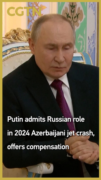 Putin thừa nhận vai trò của Nga trong vụ tai nạn máy bay Azerbaijan, cam kết bồi thường Putin thừa nhận vai trò của Nga trong vụ tai nạn máy bay Azerbaijan, cam kết bồi thường video poster