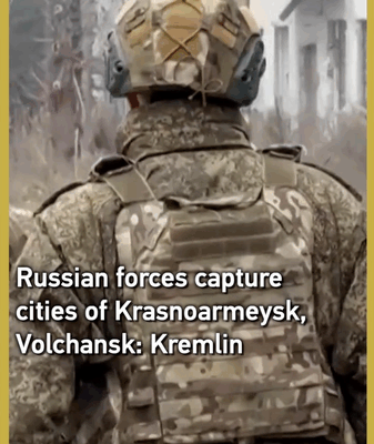 Nga chiếm Krasnoarmeysk và Volchansk, Điện Kremlin nói video poster